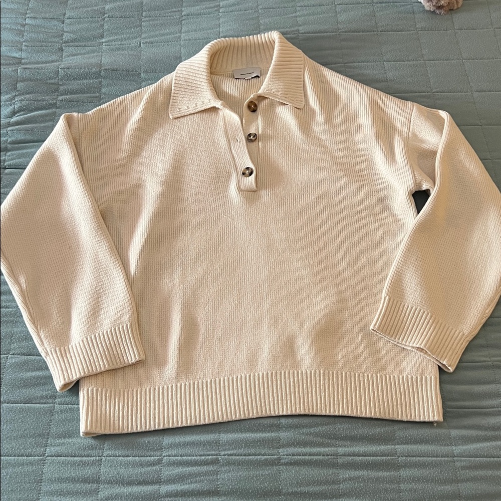 REFORMATION Brooklyn Cotton Polo Sweater